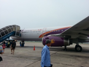 A321 operating VN 1557 to Cam Ranh. The livery is Cambodia's national carrier but the aircraft is loaned from Vietnam airlines.