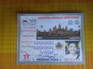 The Angkor Pass with my photo